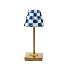 Mackenzie-Childs royal check led rechargeable cafe table lamp