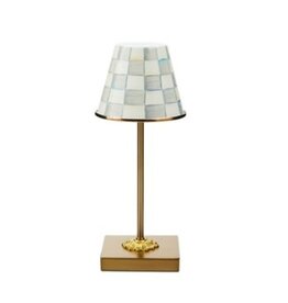 Mackenzie-Childs sterling check led rechargeable cafe table lamp