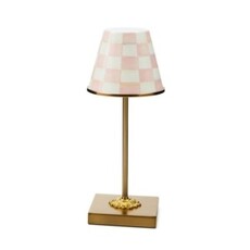 Mackenzie-Childs rosy check led rechargeable cafe table lamp