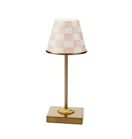 Mackenzie-Childs rosy check led rechargeable cafe table lamp