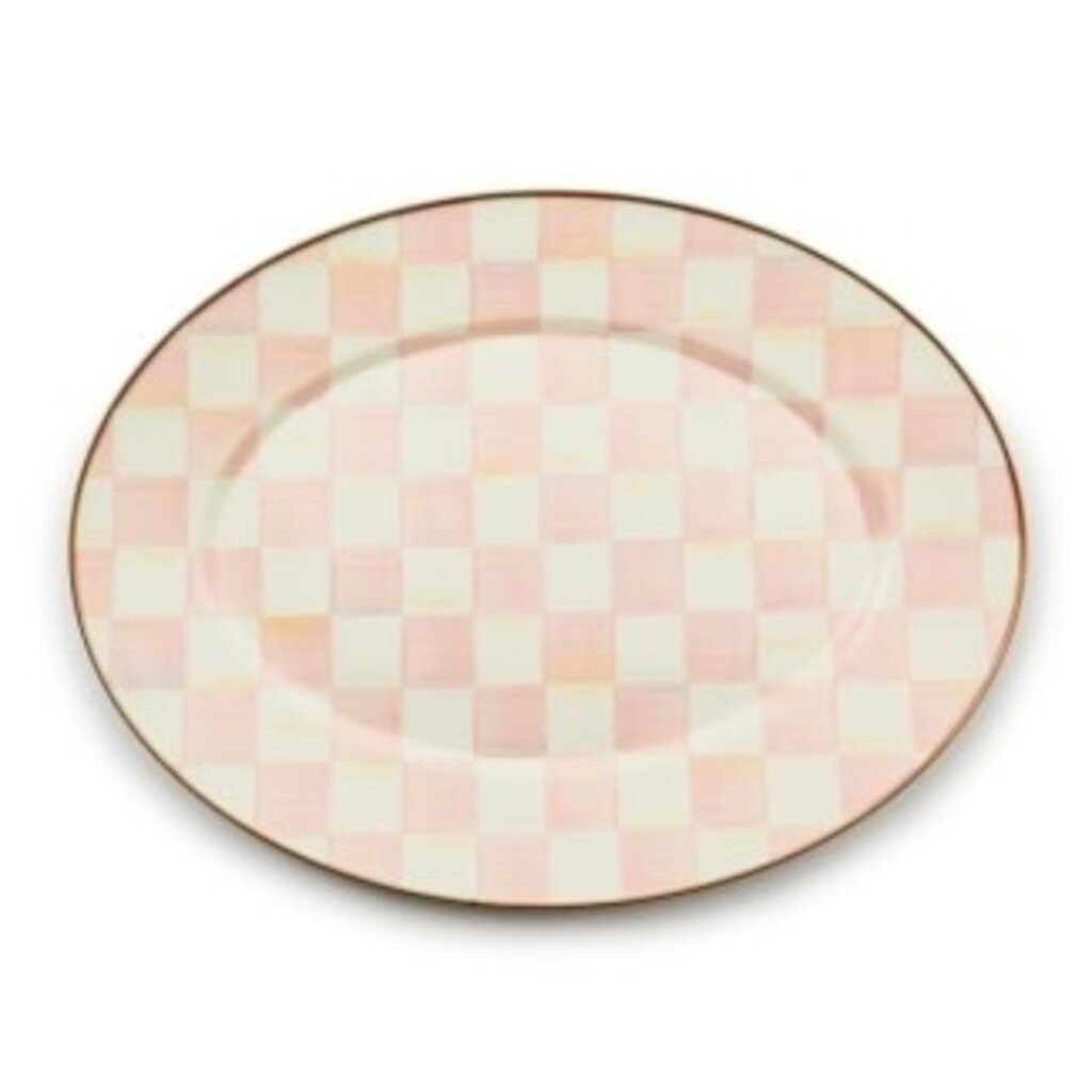 Mackenzie-Childs rosy check medium oval platter