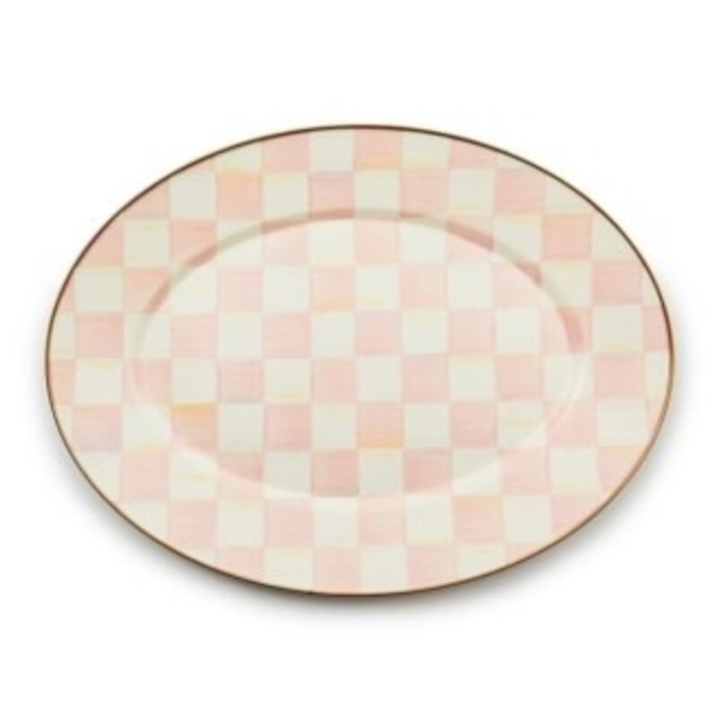 Mackenzie-Childs rosy check medium oval platter