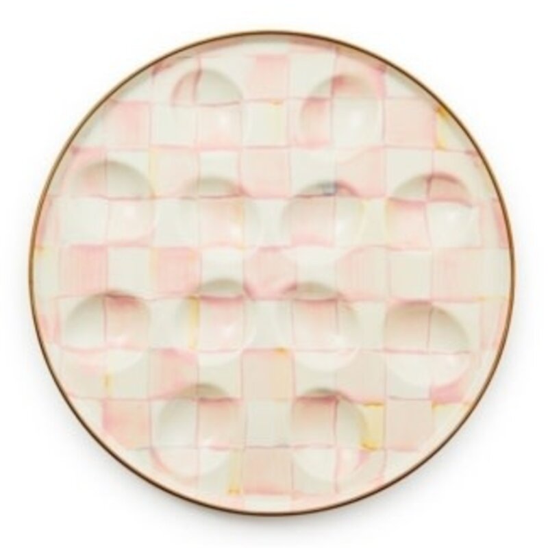 Mackenzie-Childs rosy check egg plate