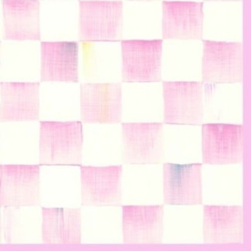 Mackenzie-Childs rosy check cocktail paper napkins