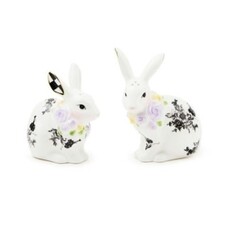 Mackenzie-Childs butterfly toile bunny salt & pepper set