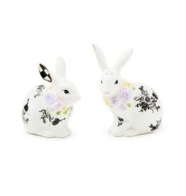 Mackenzie-Childs butterfly toile bunny salt & pepper set