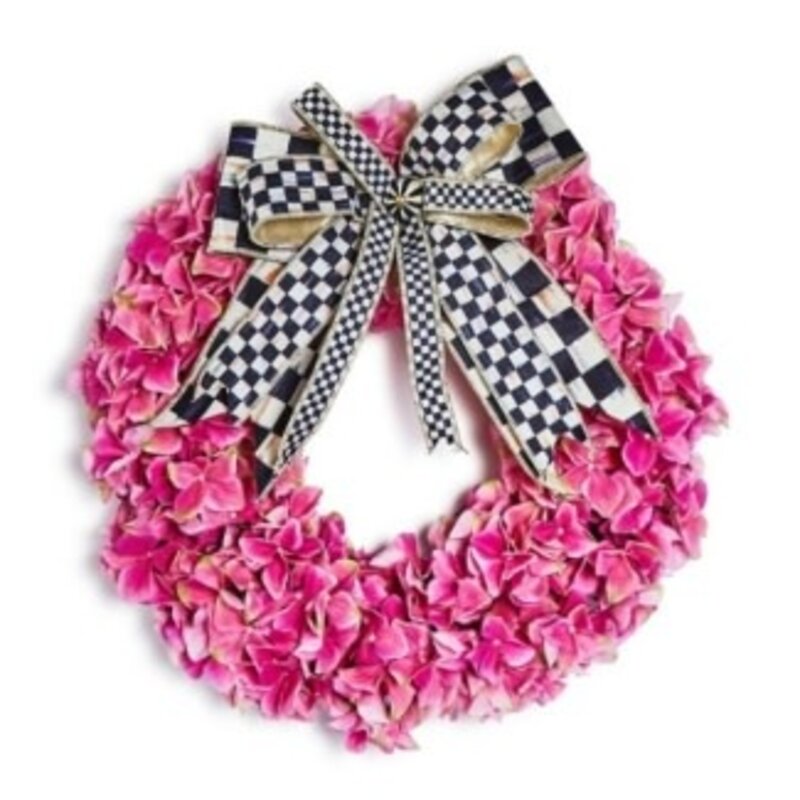 Mackenzie-Childs pink hydrangea 22" wreath