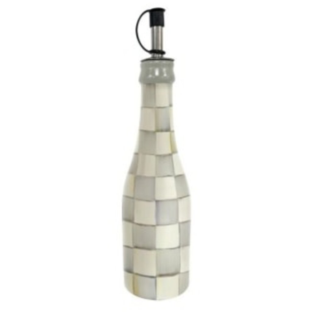 Mackenzie-Childs sterling check farmhouse oil cruet
