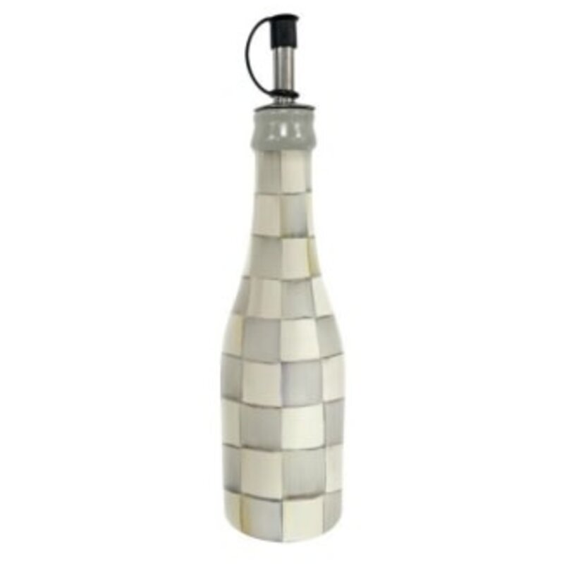 Mackenzie-Childs sterling check farmhouse oil cruet