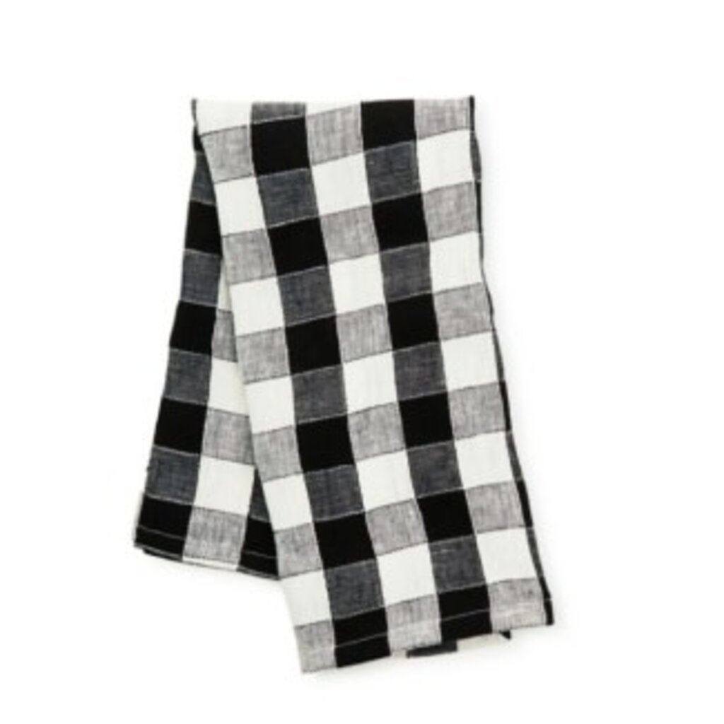Mackenzie-Childs black check linen dish towel