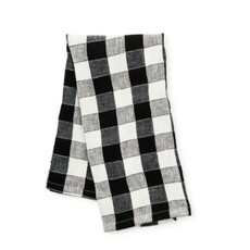 Mackenzie-Childs black check linen dish towel