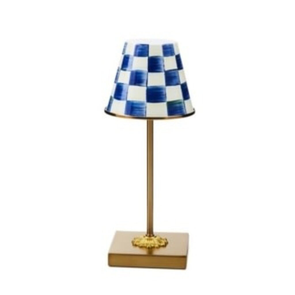 Mackenzie-Childs royal check led rechargeable cafe table lamp