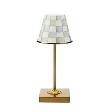 Mackenzie-Childs sterling check led rechargeable cafe table lamp