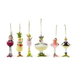 Mackenzie-Childs patience brewster mini cocktail ornaments, set of 6
