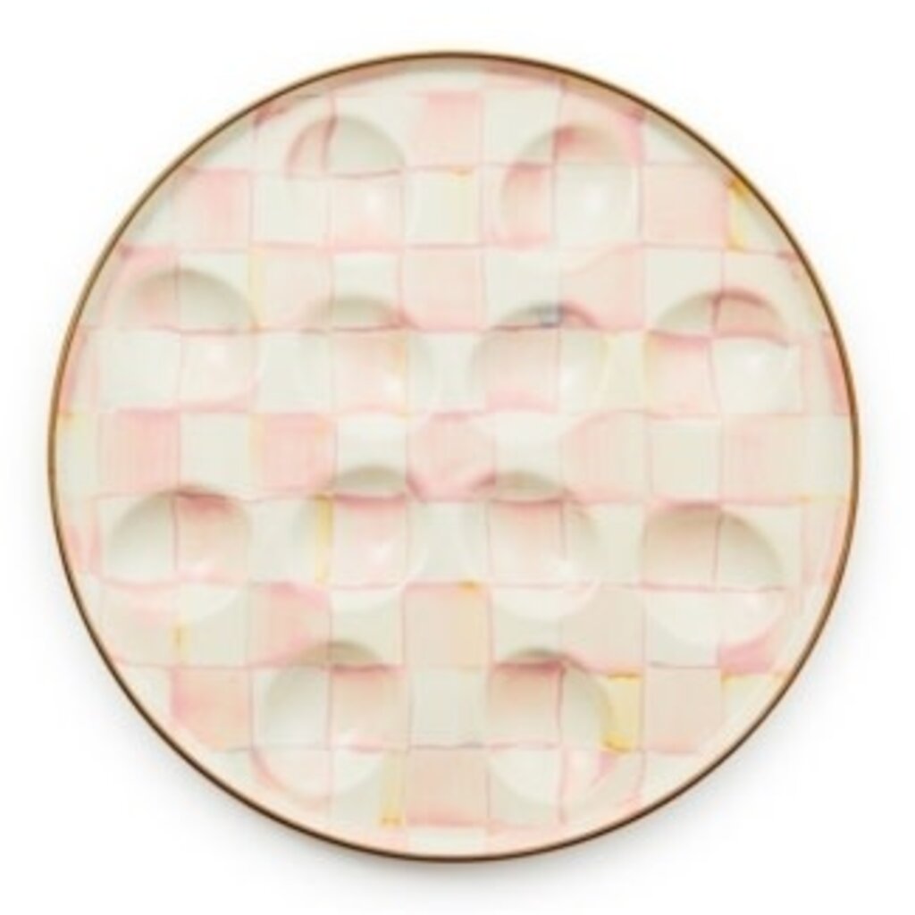 Mackenzie-Childs rosy check egg plate