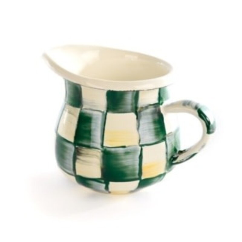 Mackenzie-Childs emerald check little creamer