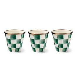 Mackenzie-Childs emerald check herb pots, set of 3
