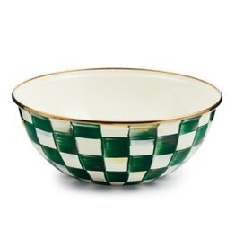 Mackenzie-Childs emerald check medium everyday bowl