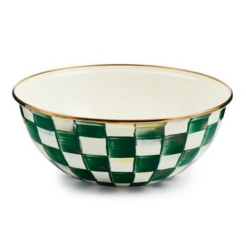 Mackenzie-Childs emerald check medium everyday bowl
