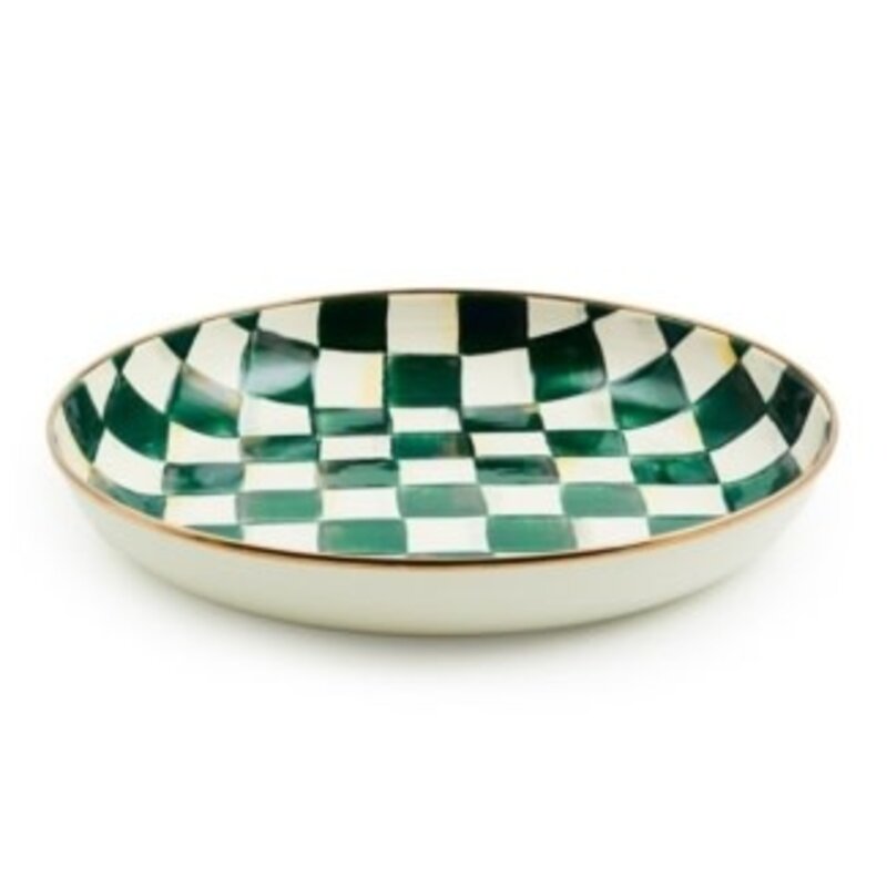 Mackenzie-Childs emerald check abundant bowl