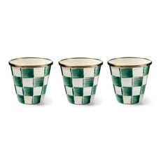 Mackenzie-Childs emerald check herb pots, set of 3