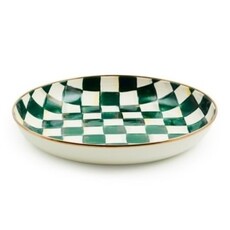 Mackenzie-Childs emerald check abundant bowl