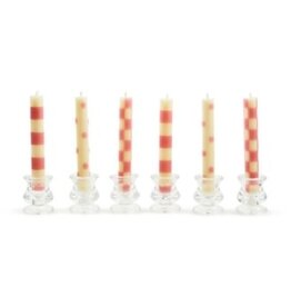 Mackenzie-Childs pink mini dinner candles, set of 6