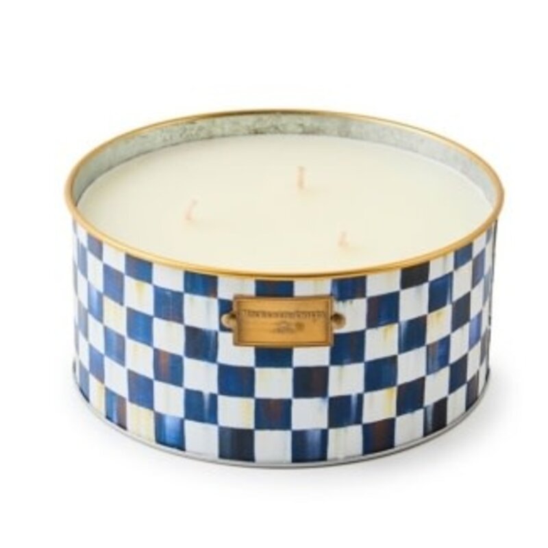 Mackenzie-Childs royal check large citronella candle