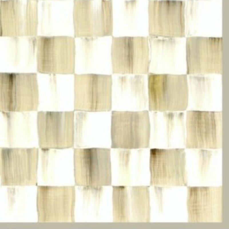 Mackenzie-Childs mocha check cocktail paper napkins