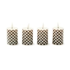 Mackenzie-Childs courtly check flameless votives, set of 4