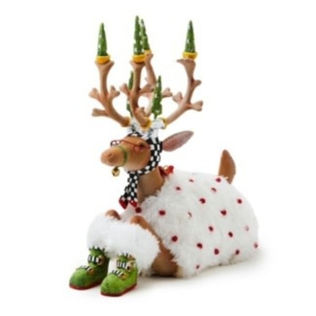 Mackenzie-Childs patience brewster dash away sitting blitzen reindeer figure