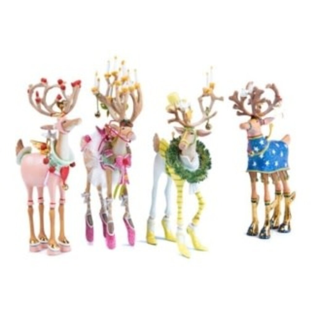 Mackenzie-Childs patience brewster dash away reindeer ornament set-b