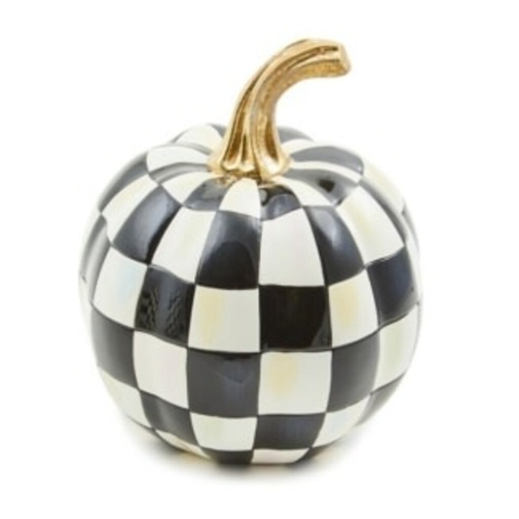 Mackenzie-Childs courtly check glossy mini pumpkin