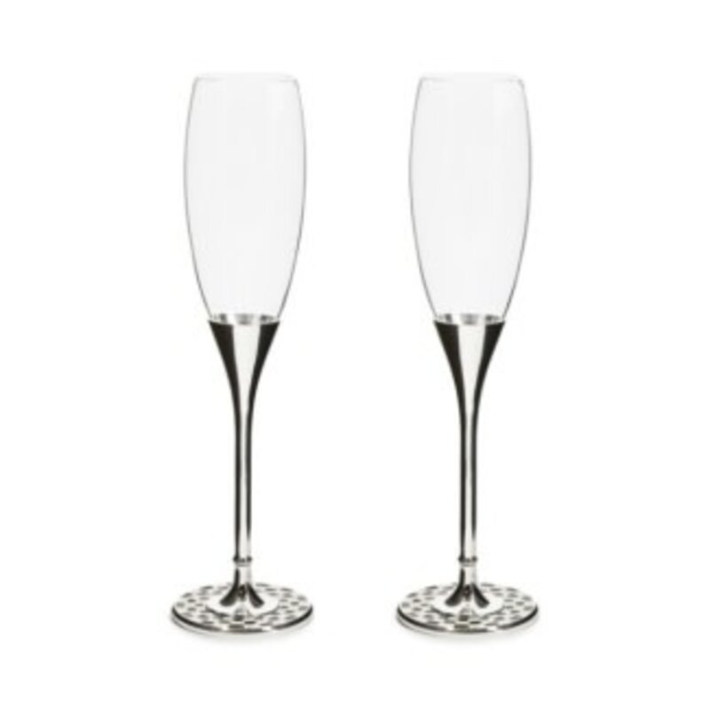 Mackenzie-Childs celebrate courtly toasting flutes, set of 2
