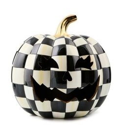 Mackenzie-Childs courtly check illuminated jack o' lantern