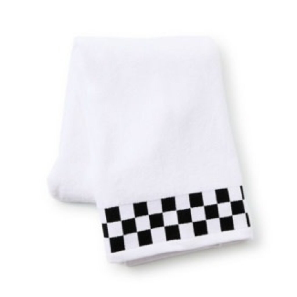 Mackenzie-Childs bath towel with black check border