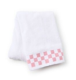 Mackenzie-Childs bath towel with rose check border