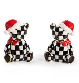 Mackenzie-Childs courtly santa bear salt & pepper set