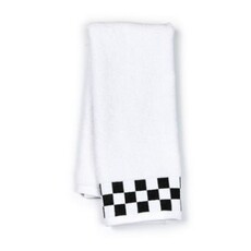 Mackenzie-Childs hand towel with black check border