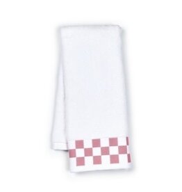 Mackenzie-Childs hand towel with rose check border