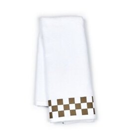 Mackenzie-Childs hand towel with mocha check border