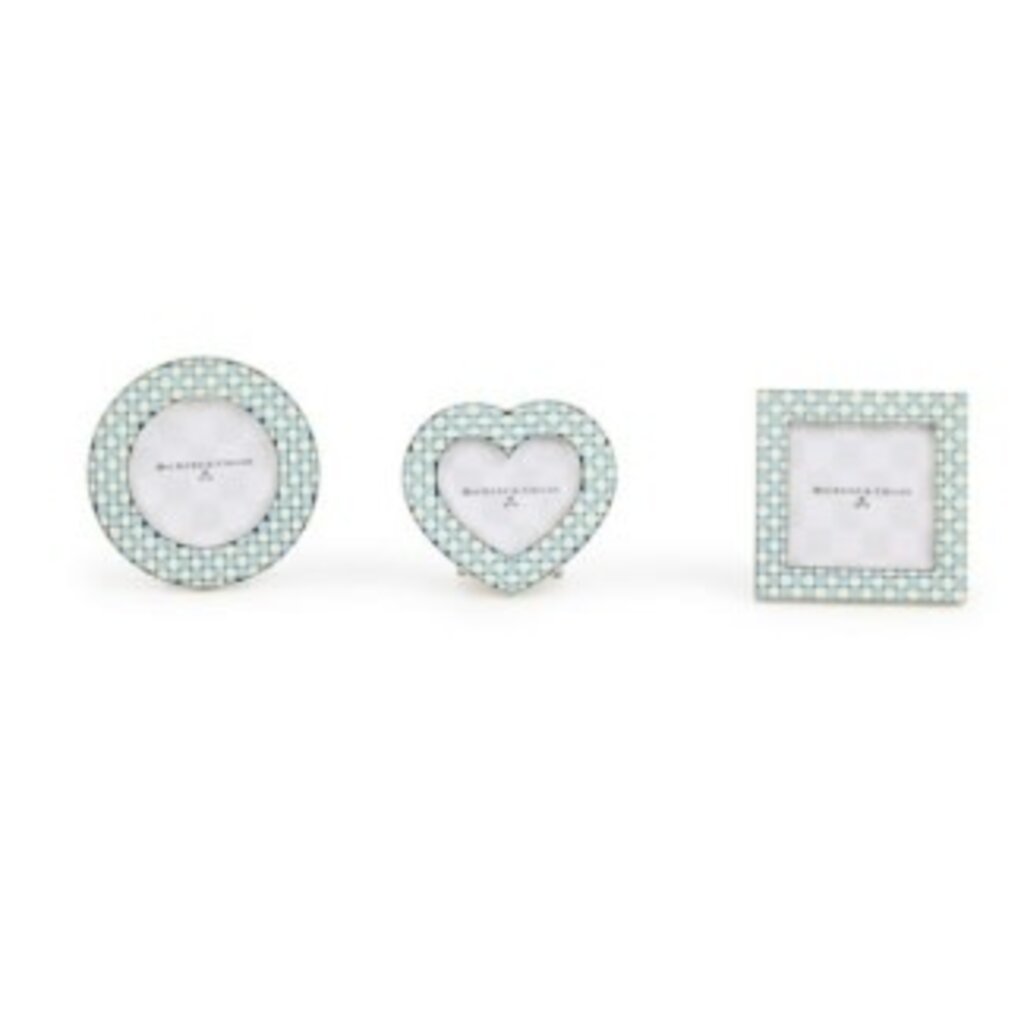 Mackenzie-Childs celebrate baby blue assorted frames, set of 3