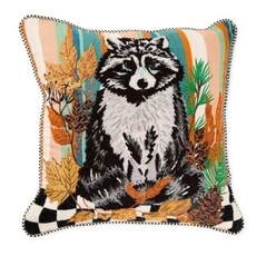 Mackenzie-Childs raccoon throw pillow
