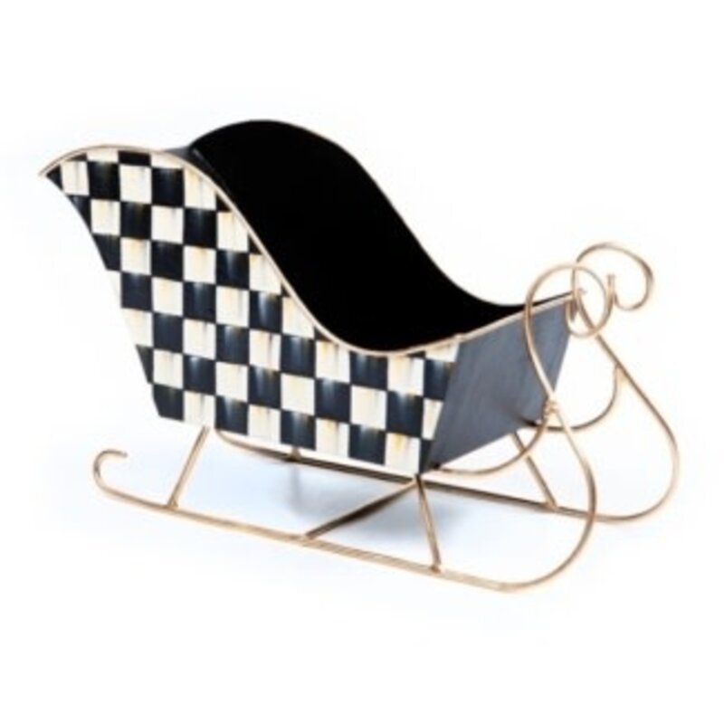 Mackenzie-Childs courtly check medium tin sleigh
