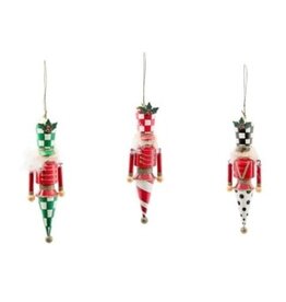 Mackenzie-Childs check it out tin nutcracker ornaments, set of 3