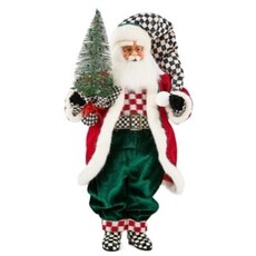 Mackenzie-Childs check it out fabric santa with tree