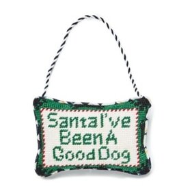 Mackenzie-Childs needlepoint dog lover ornament
