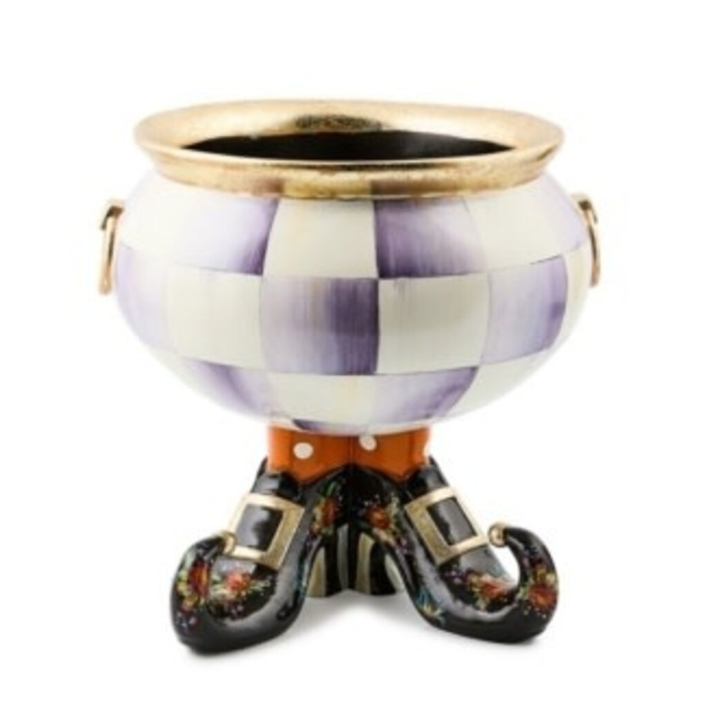 Mackenzie-Childs halloween fergal violet check cauldron