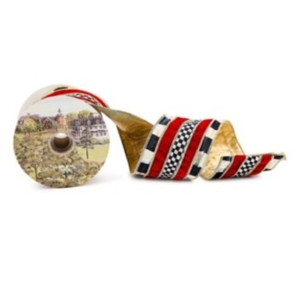 Mackenzie-Childs courtly regal red 4" ribbon