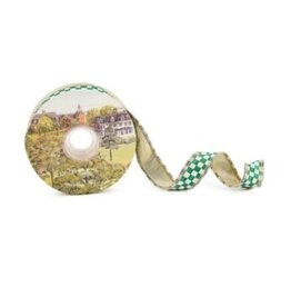 Mackenzie-Childs green check 1" ribbon